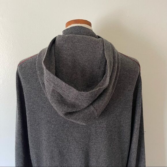 Helmut Lang Gray Full Zip Hooded cardigan 100% Cashmere preowned size Medium - Picture 6 of 7